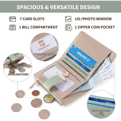 Small Leather Purse RFID Blocking Bifold Soft Card Holder Pocket Wallets