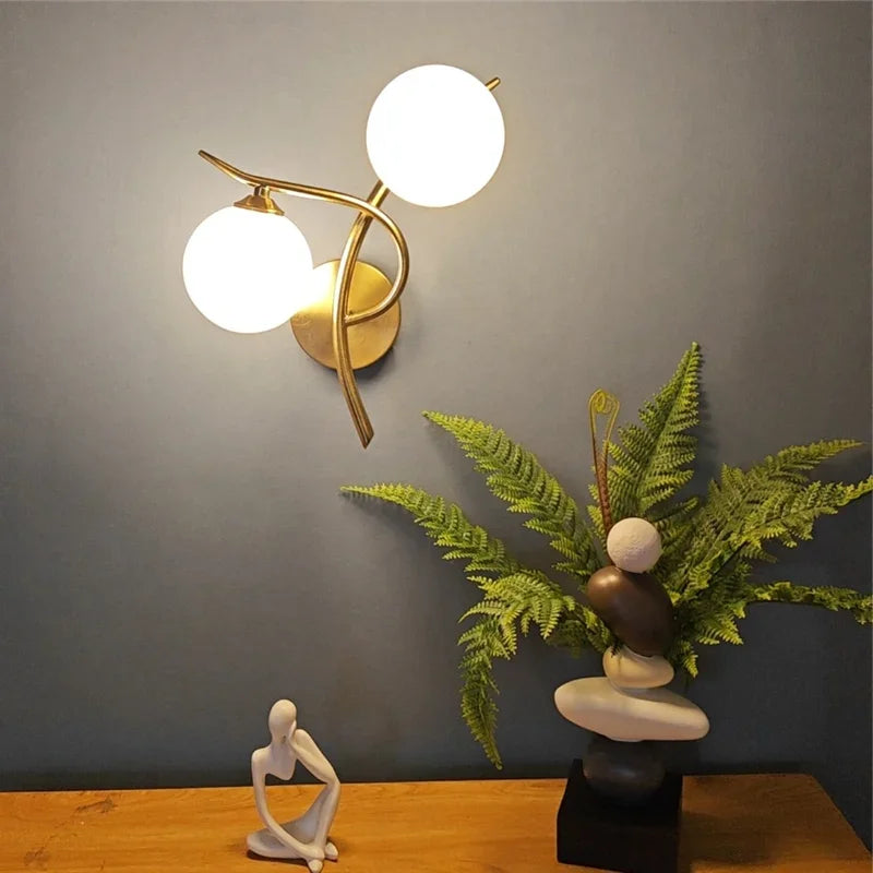Nordic Modern Iron Wall Lamps LED Bedroom Bed Lamp Learning Corridor