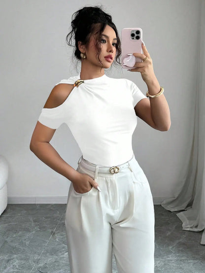 Elegant and Versatile Off-Shoulder T-Shirt
