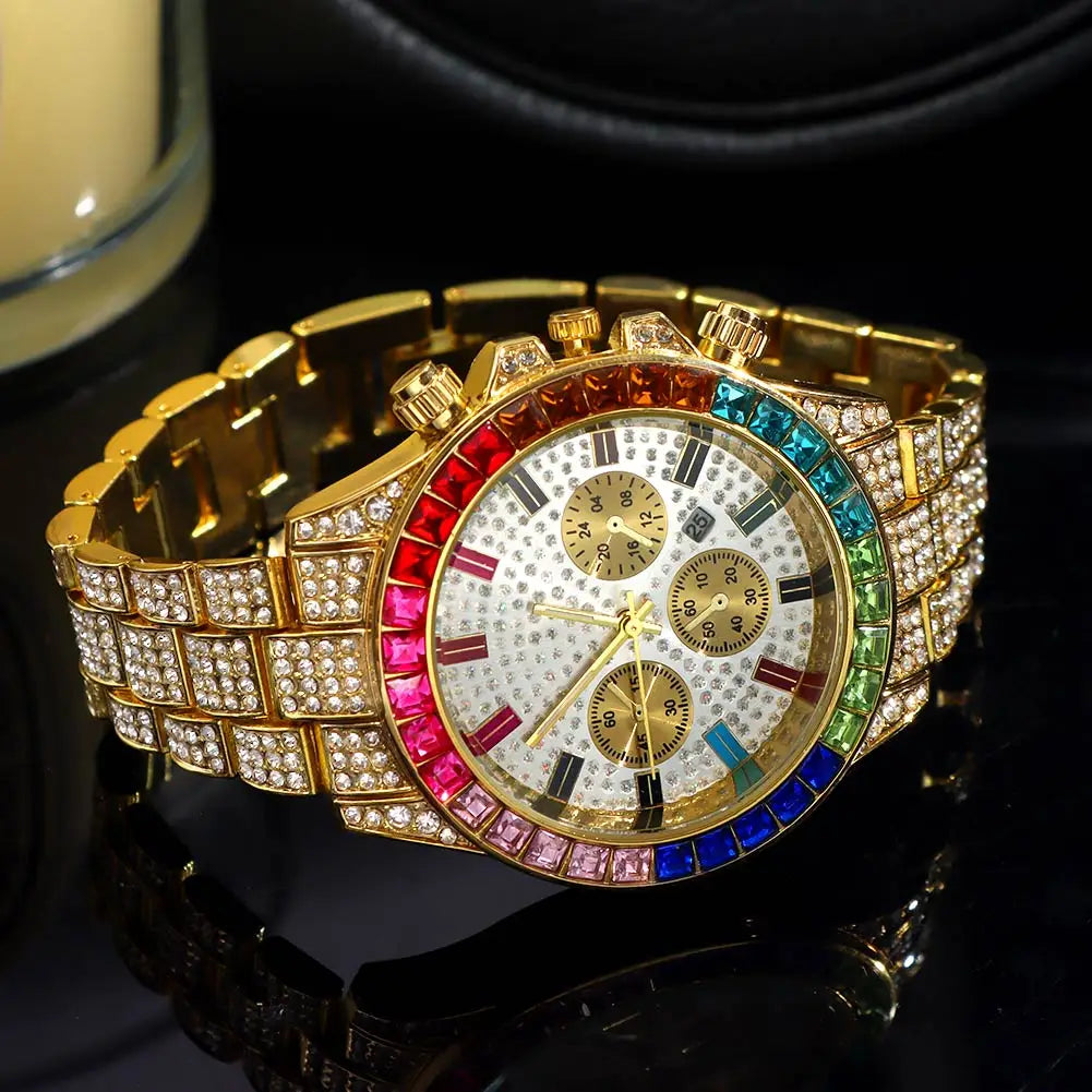 Hiphop Quartz Luxury Rhinestones Watch