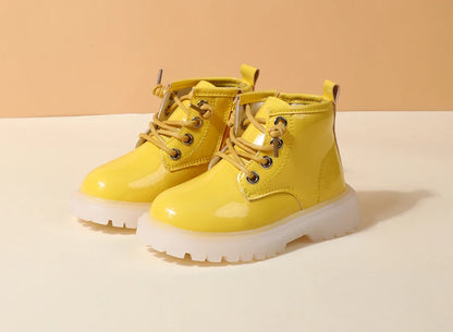 Baby Leather Waterproof Rubber Toddler Boots