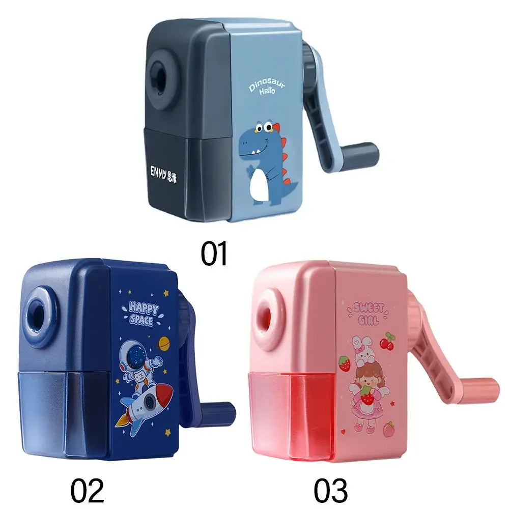 Cartoon Dinosaur Pencil Sharpener Hand-cranked Mechanical Tool
