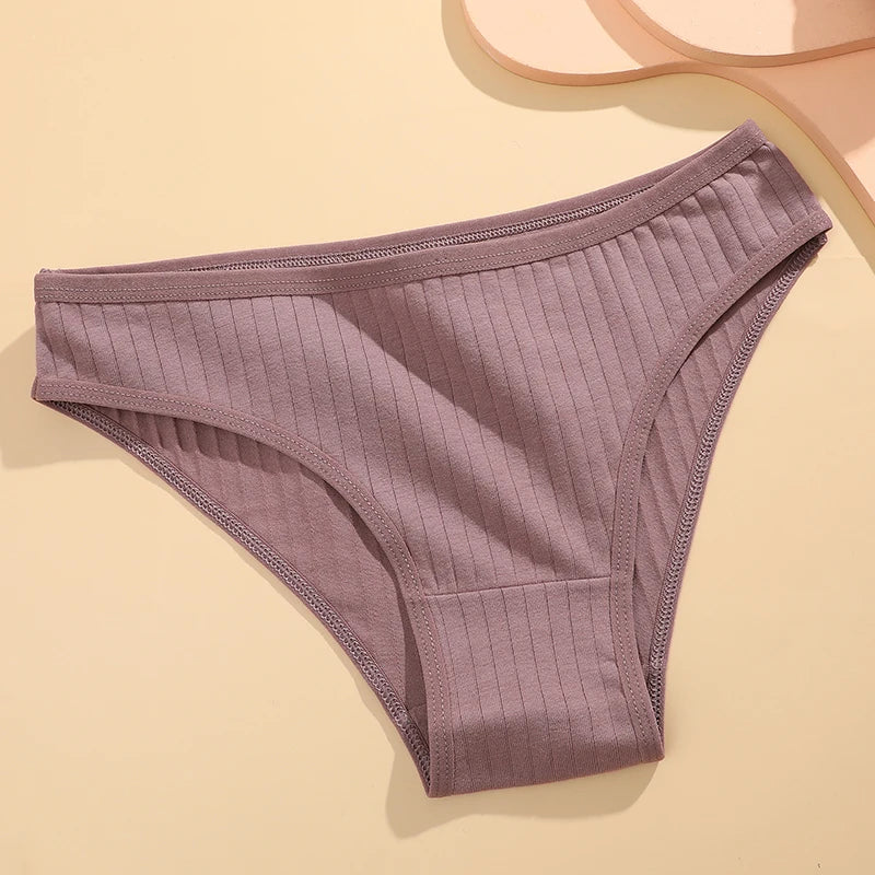 4Pcs Cotton Striped Sexy Stretch Lingerie