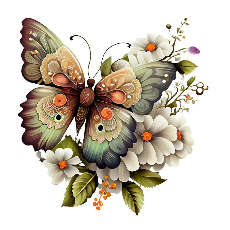 Butterflies Plants Flowers Wall Sticker
