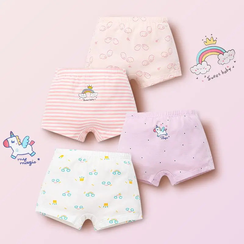 4 Piece/Lot Panties Cotton Soft Cute Cartoon Short