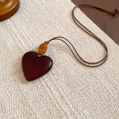 Black Coffee Round Water Drop Resin Necklaces
