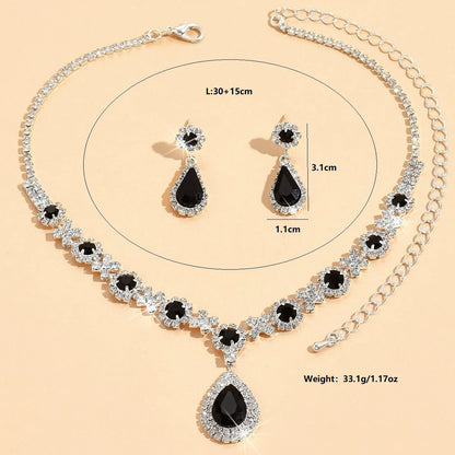 Copper Claw Chain Water Drop Necklace Jewelry Set