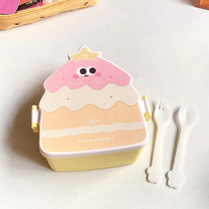 Cartoon Car Bento Rectangular Leakproof Plastic Lunch Box