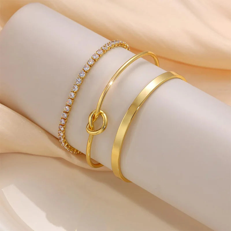 Zircon Chain Bangles Bracelets
