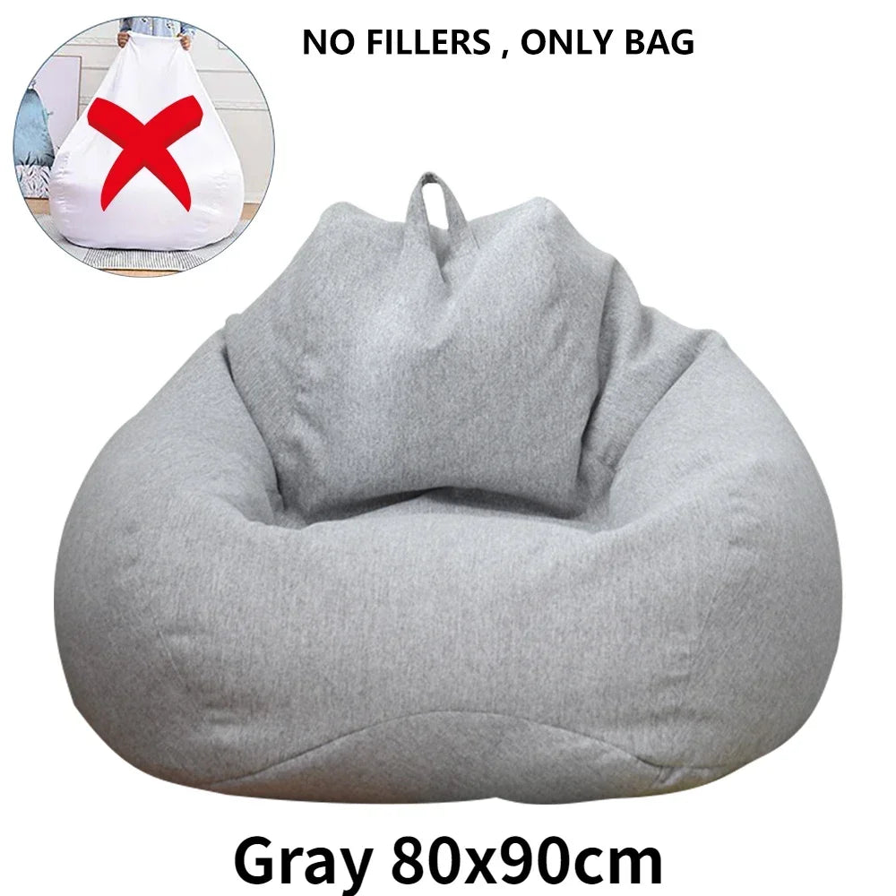 Large Bean Bag Chair Sofa Cover Without Filler Lazy Corner Seat