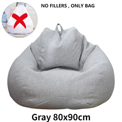 Large Bean Bag Chair Sofa Cover Without Filler Lazy Corner Seat