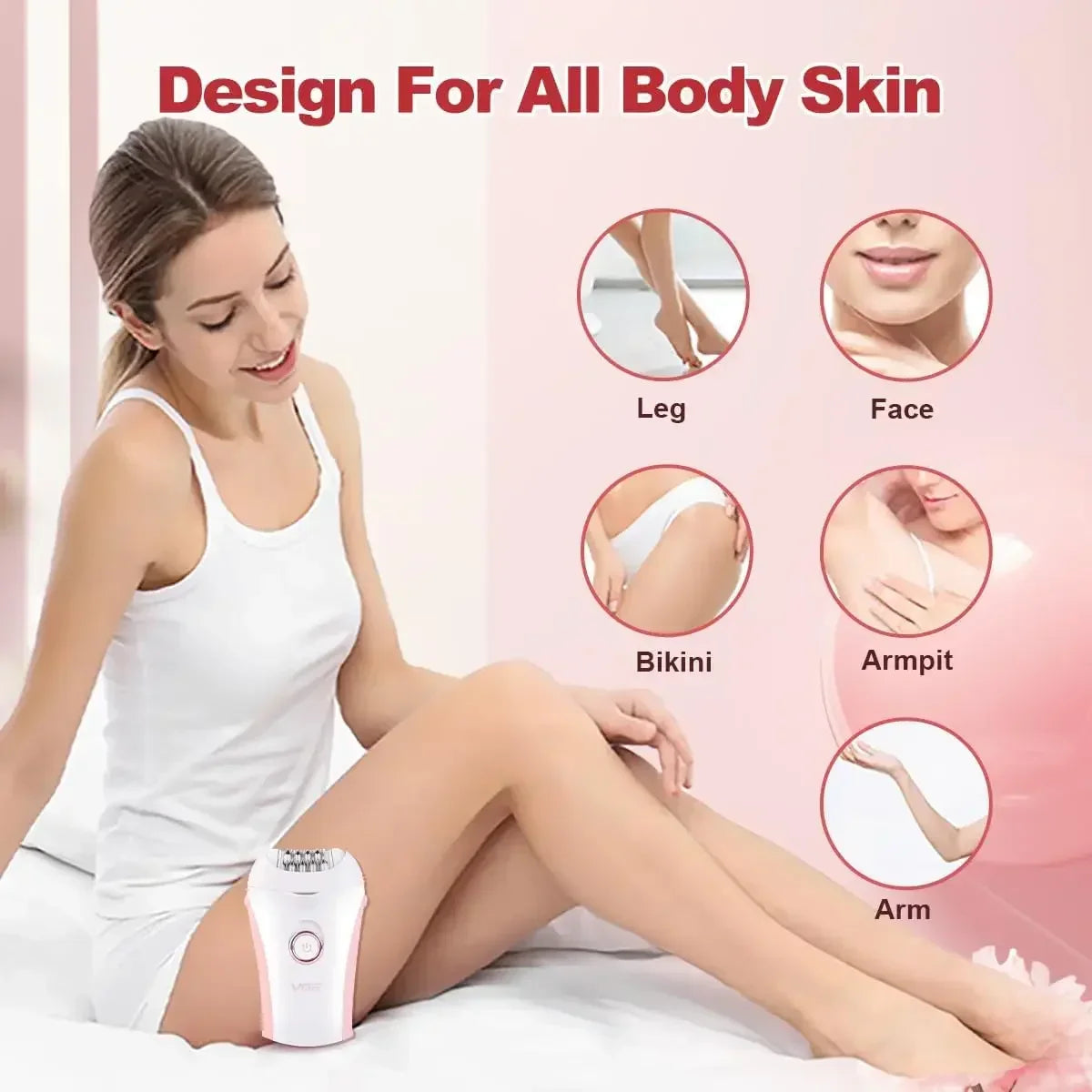 VGR Hair Remover Professional Electric Leg Body