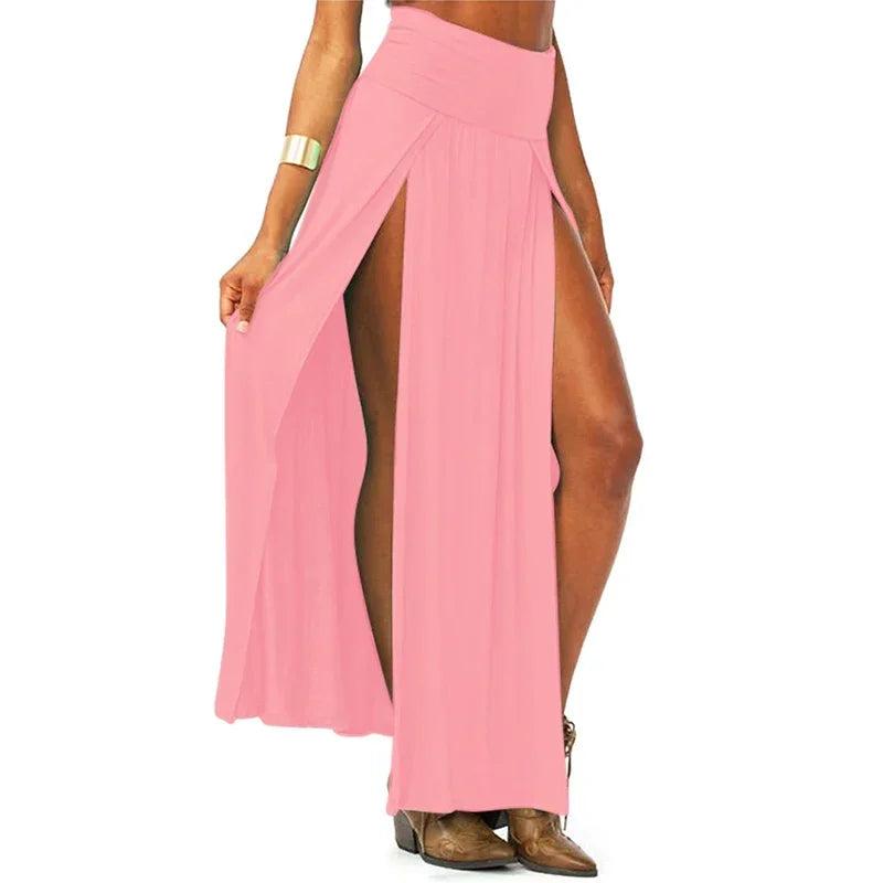 High Waisted Sexy Slits Long Maxi Skirt