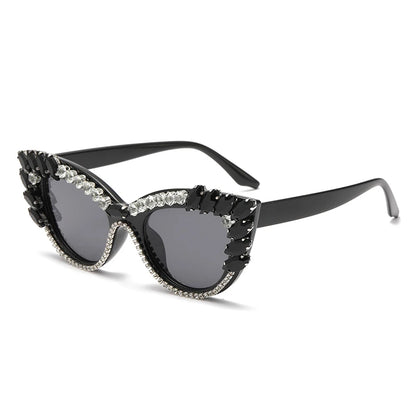 Cat Eye Colorful Big Diamond Sunglasses