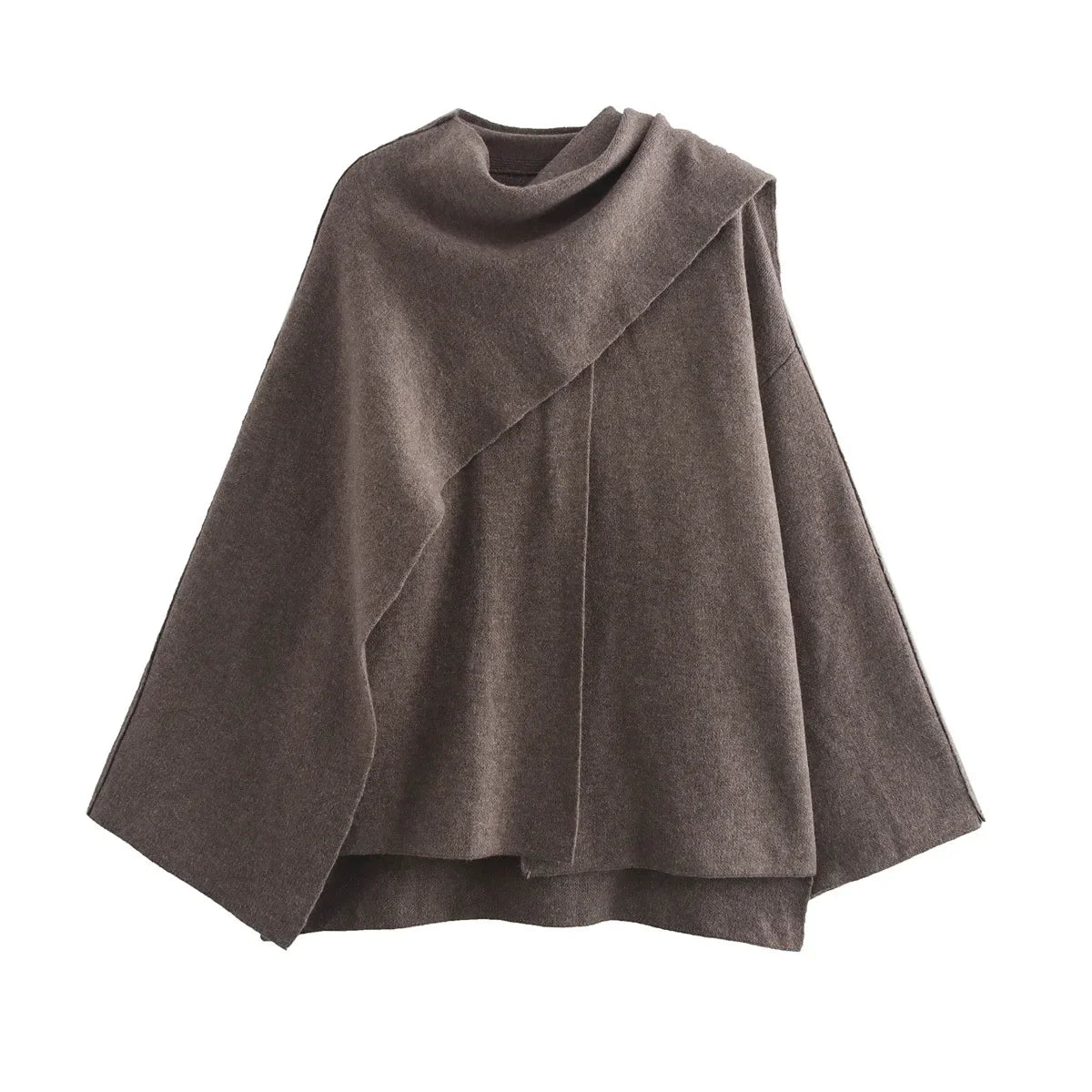 Autumn Winter Commuter Loose Oversize Elegant Split Chic Scarf Jacket