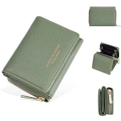 Leather Short Tri-Fold Card Wallet