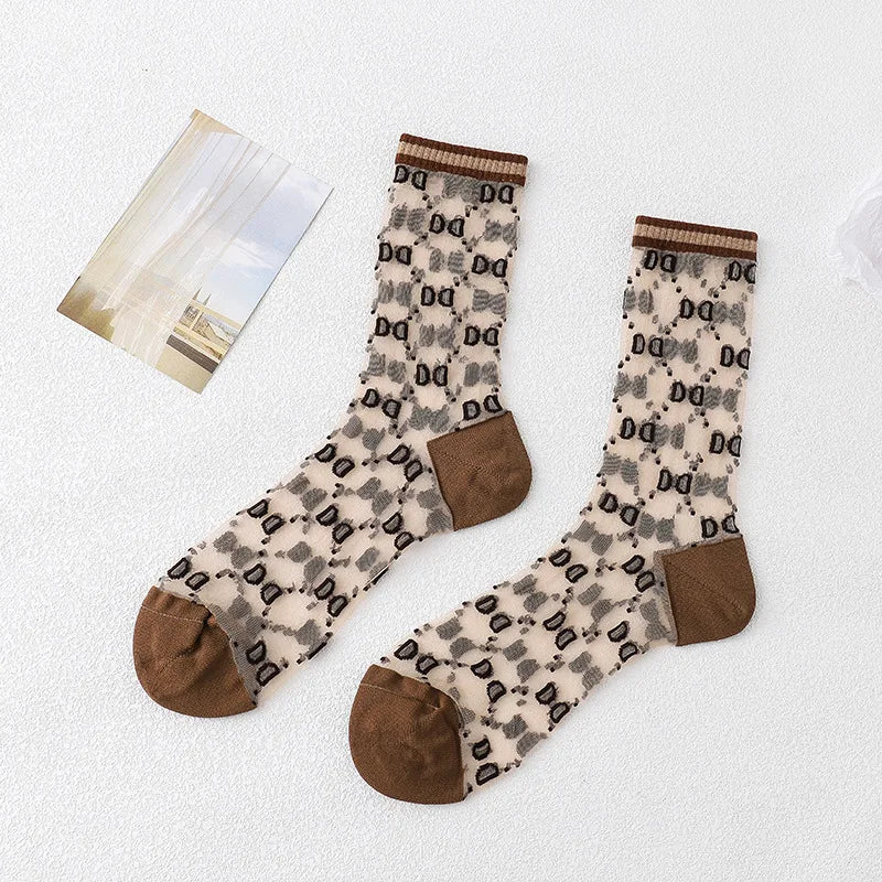Ultra Thin Lace Funny Mesh Breathable Crystal Socks