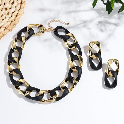 Hip Hop Color Acrylic Choker Necklace Set