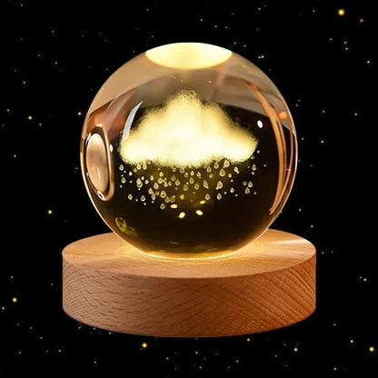 6cm 3D Crystal Ball Glass Ball Planet Earth