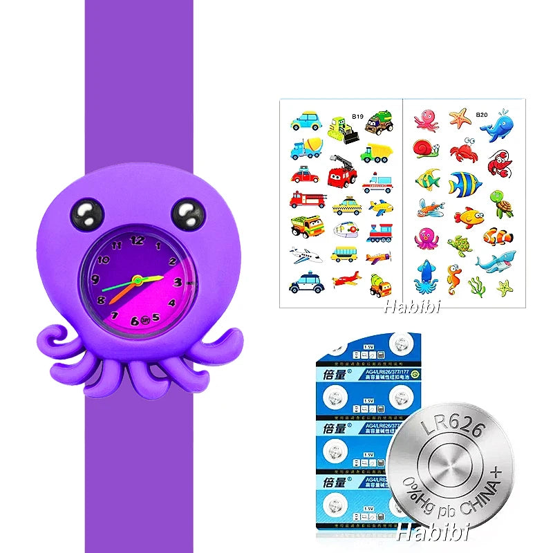 Slap Bracelet Clock Cartoon Kids Watches