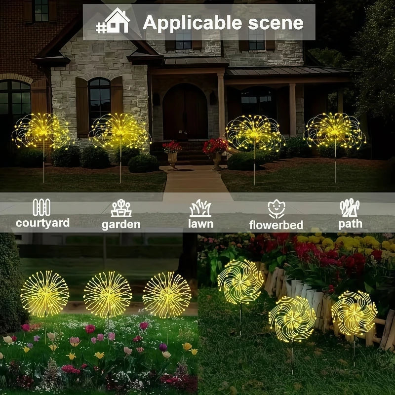 4pcs/6pcs Outdoor Solar Garden Lights Outdoor Solar Smart Firework Lights