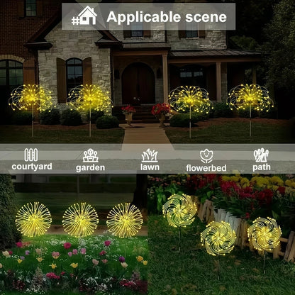 4pcs/6pcs Outdoor Solar Garden Lights Outdoor Solar Smart Firework Lights