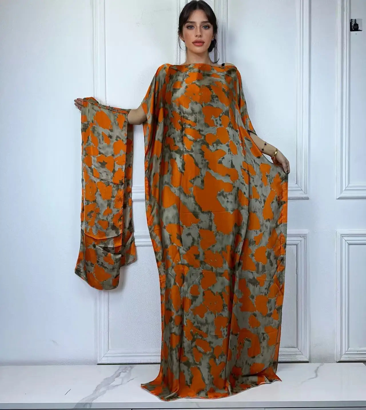 African Muslim Lady Summer Boho Kaftan Dress