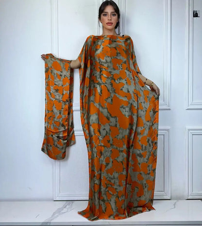 African Muslim Lady Summer Boho Kaftan Dress
