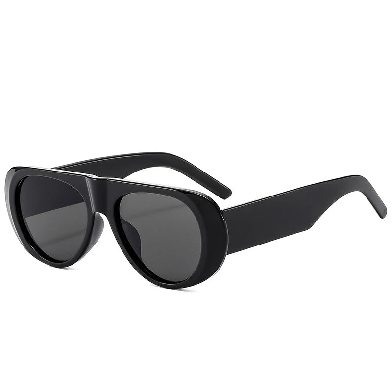 Vintage Big Frame Ellipse Square Sunglasses