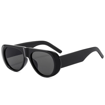 Vintage Big Frame Ellipse Square Sunglasses