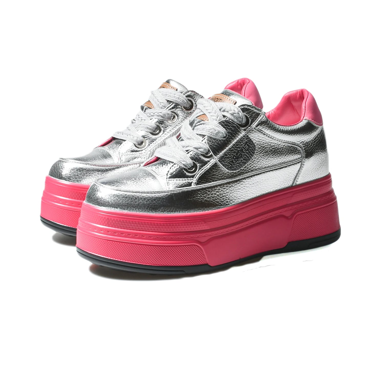 Genuine Leather High Heels Casual Sneakers