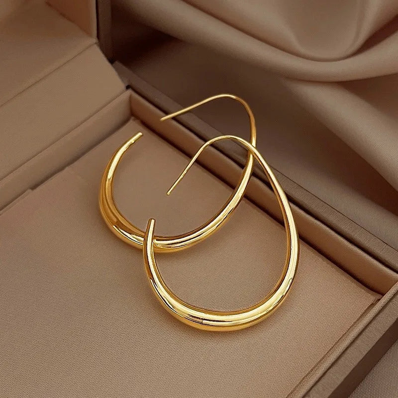 DANA Geometric Oval Hoop Earring