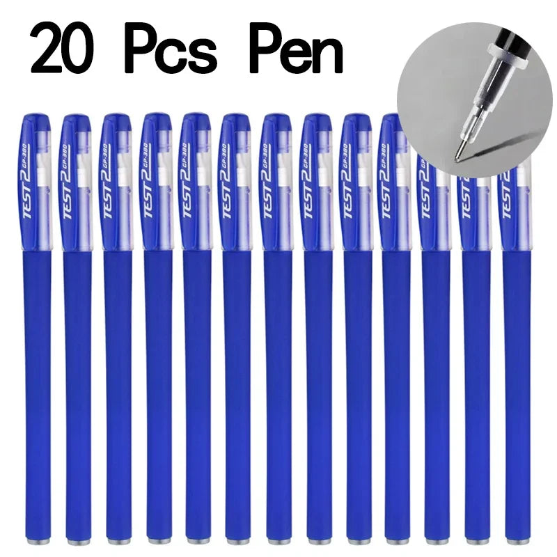 20/50 Pcs Gel pens Set Black Blue Red Refill Gel School