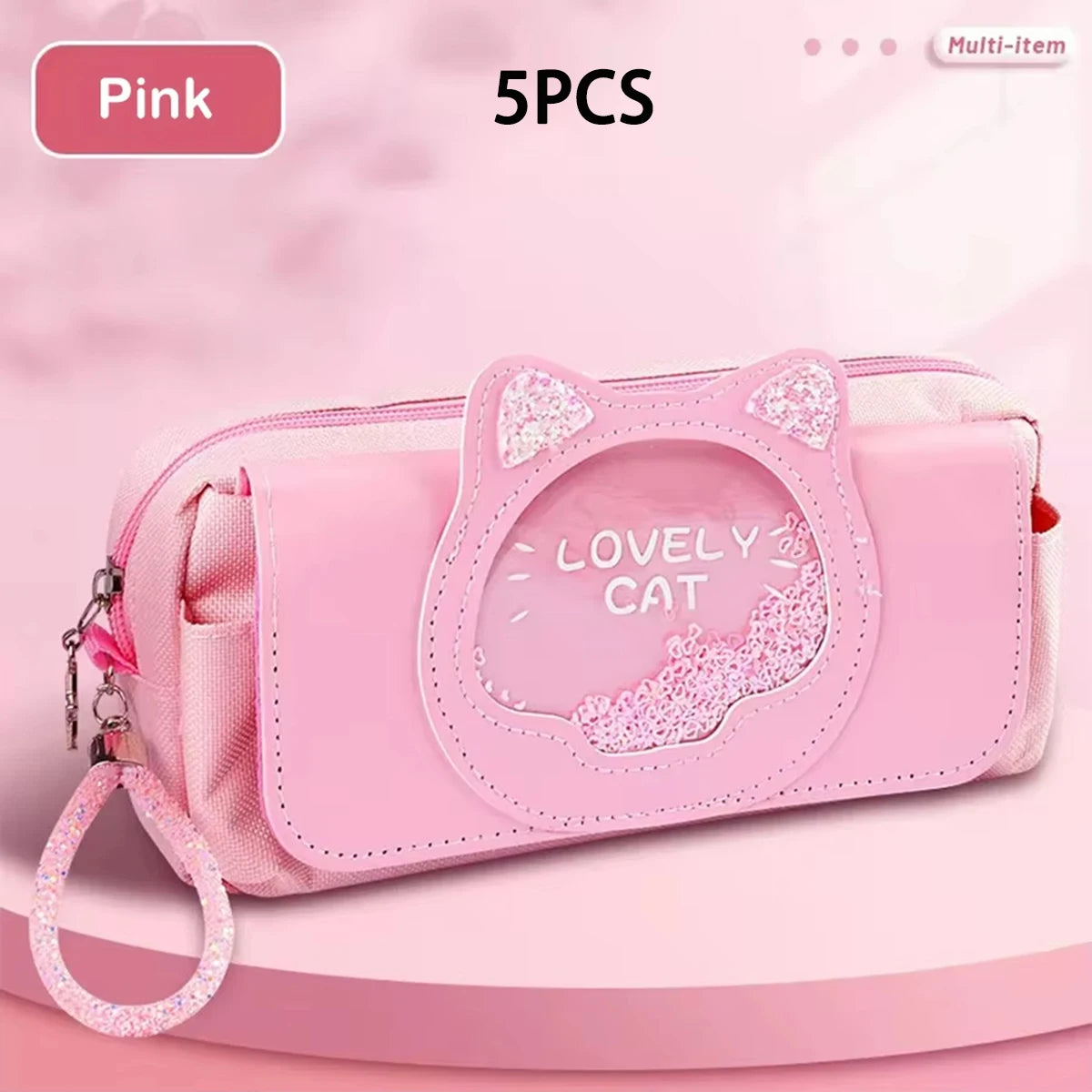 Kawaii Quicksand Pencil Case Large Capacity Pen Box