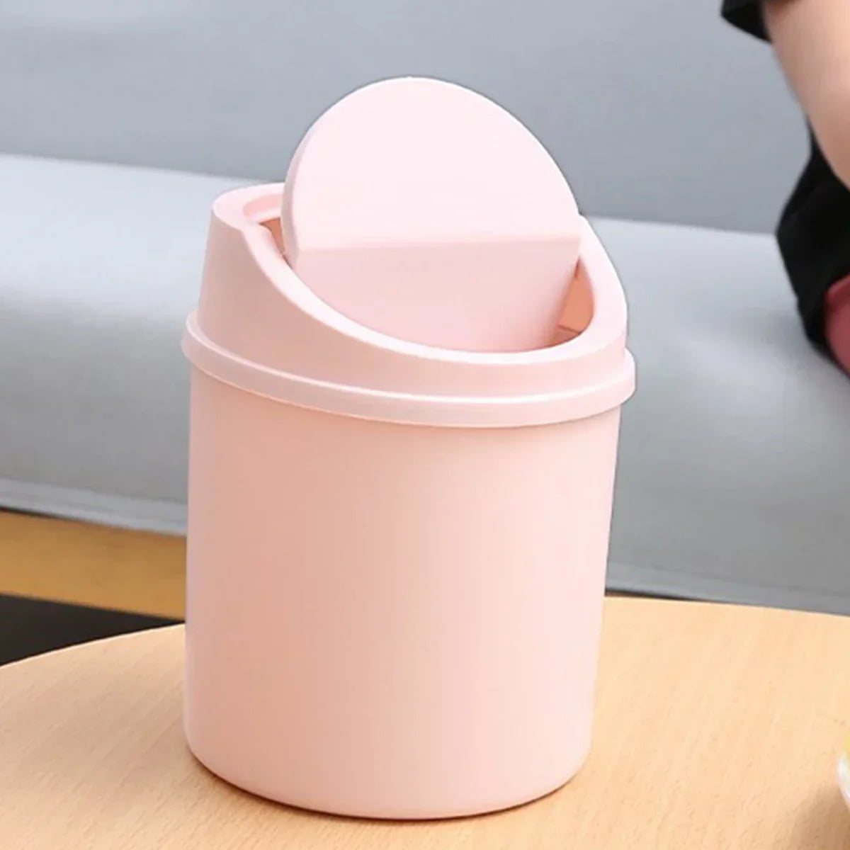 1pc-Mini Desktop Bin Small Trash Can Tube