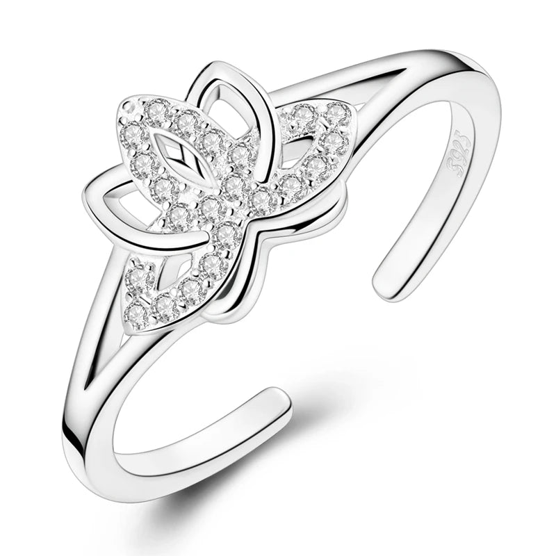925 Sterling Silver Sparking Wave Star and Moon Rings