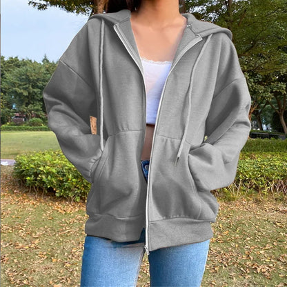 Fleece Hoodie Korean Sweatshirts Long Sleeve Jacket