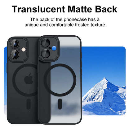 Magnetic Matte Translucent Shockproof iPhone Wireless Charge Cover