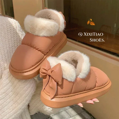 Snow Boot Furry Bow Cotton Shoe
