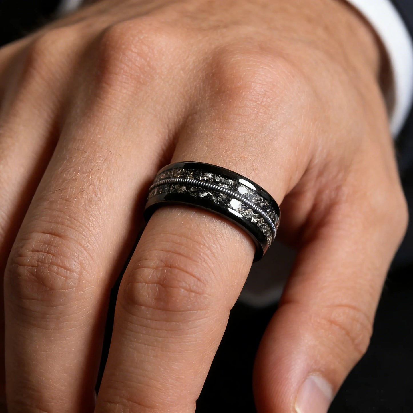 Black Stainless Steel Guitar String Rings