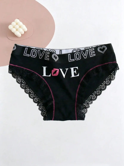 7pcs underwear with multi-color LOVE printed underwear soft cotton underwear