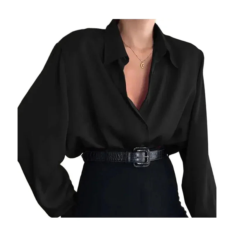 Office Lady Long Sleeve Casual Blouse Shirt