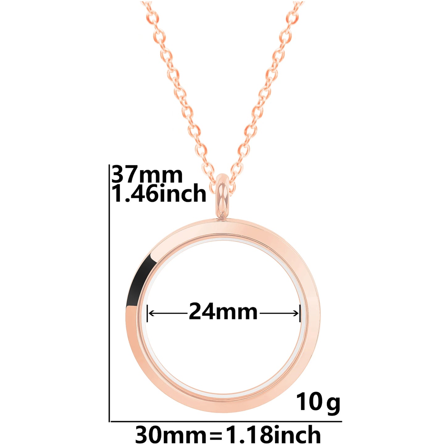 Twist Locket Pendant Photo Floating Charm Necklace