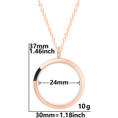 Twist Locket Pendant Photo Floating Charm Necklace