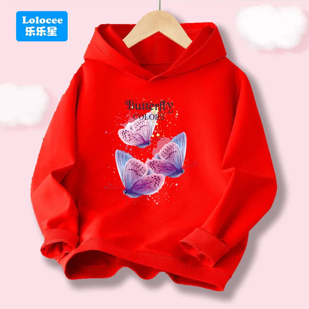 Petal Butterfly Spring Autumn Soft Cotton Hoodies