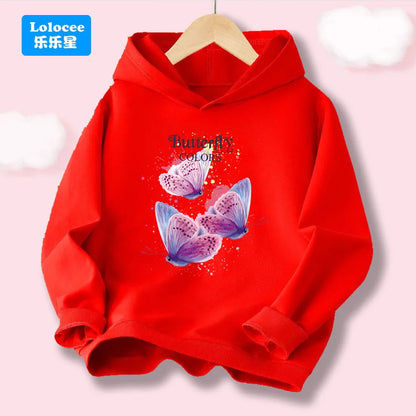 Petal Butterfly Spring Autumn Soft Cotton Hoodies