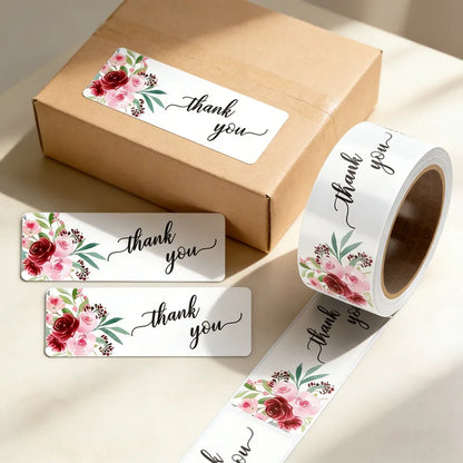 120pcs/Roll Rectangular Thank You Stickers Gift Sealing Stickers