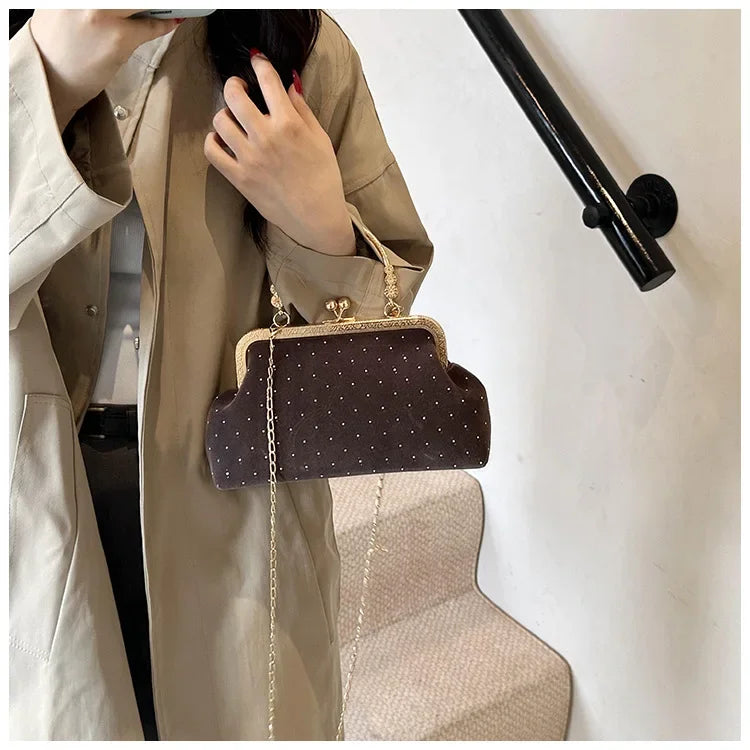 Luxury Clutch Small Clip Chain Crossbody Bag