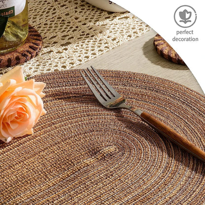 1/4/6/10PCS Dining Tables Natural Woven Oversized Place mats Set