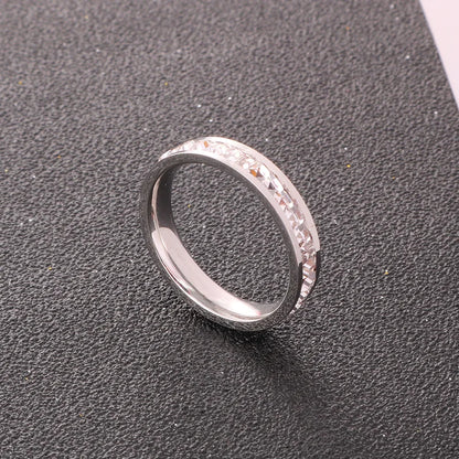 DANA White Stones Stainless Steel Zircon Ring